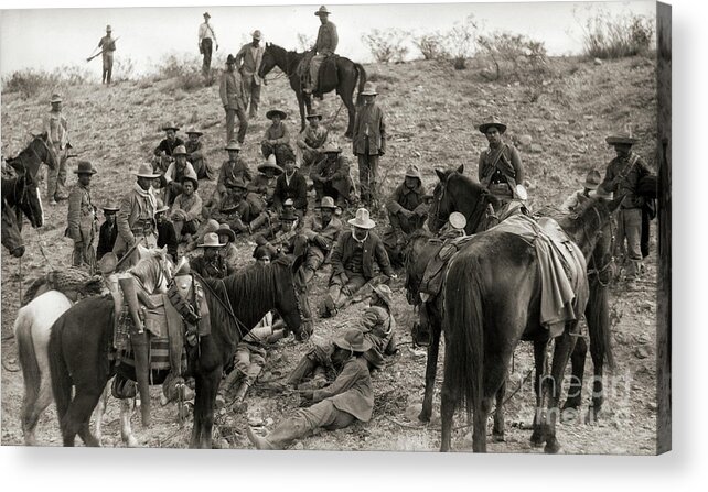 People Acrylic Print featuring the photograph Pancho Villa And Troops Take Rest by Bettmann