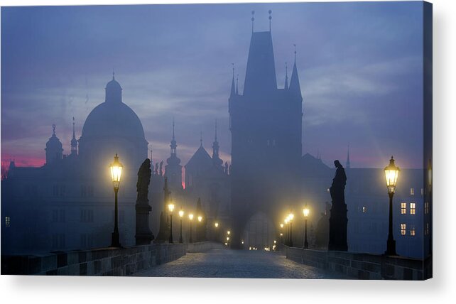Prague Acrylic Print featuring the photograph Prague Is Awakening by Marcel Rebro