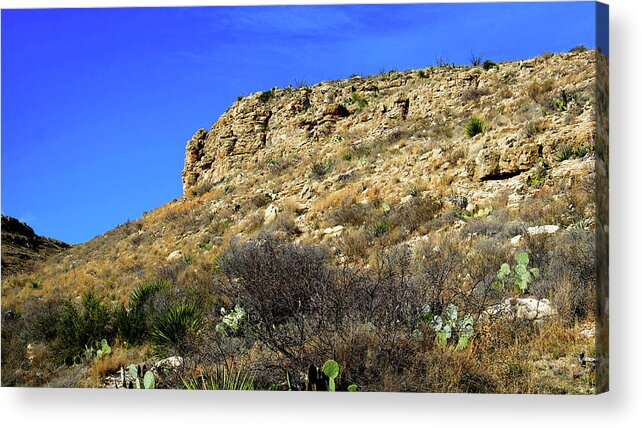 Desert Acrylic Print featuring the photograph Rocky Crag and Sky by George Taylor