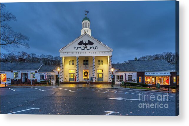 Stony Brook Post Office Acrylic Print featuring the photograph Stony Brook Village at Dawn by Sean Mills