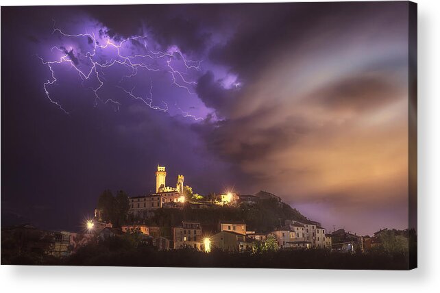 Storm Acrylic Print featuring the photograph Storm Above The Castle (part 2) by Paolo Lazzarotti