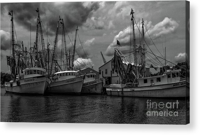 Shrimp Boat Acrylic Print featuring the photograph Stormy Shrimp Forcast by Dale Powell