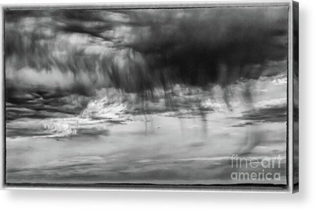 Cloud Acrylic Print featuring the photograph Stormy sky in black and white by Lyl Dil Creations