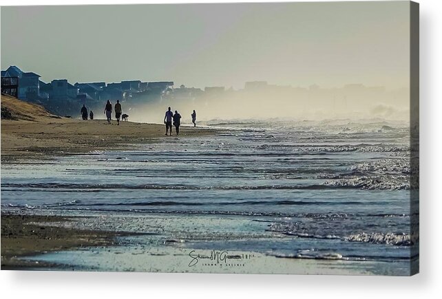 Surf City Acrylic Print featuring the photograph Sunrise Mist at Surf City by Shawn M Greener