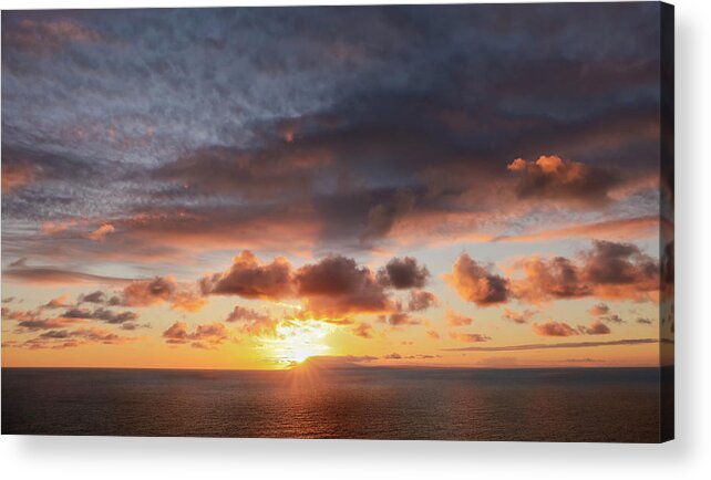 Sunrise Acrylic Print featuring the photograph Sunrise Over the Sea by Bari Rhys