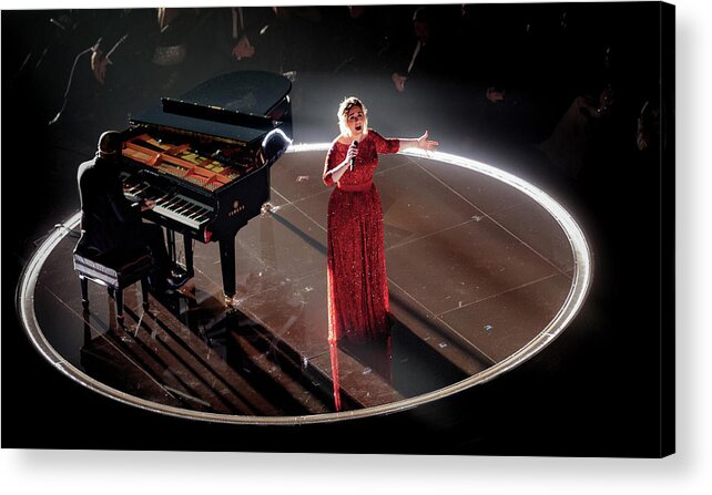 People Acrylic Print featuring the photograph The 58th Grammy Awards - Roaming Show by Christopher Polk