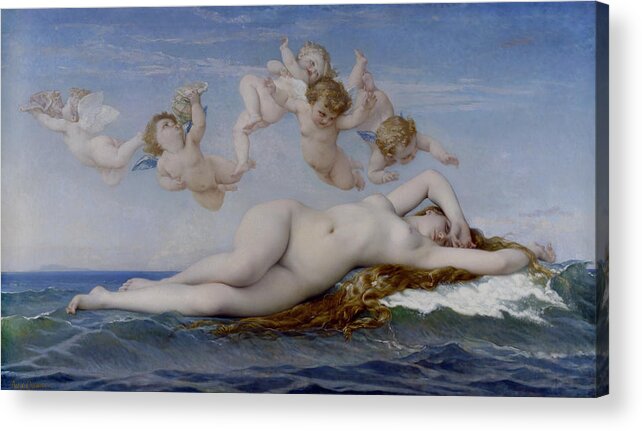 Alexandre Cabanel Acrylic Print featuring the digital art The Birth Of Venus by Alexandre Cabanel