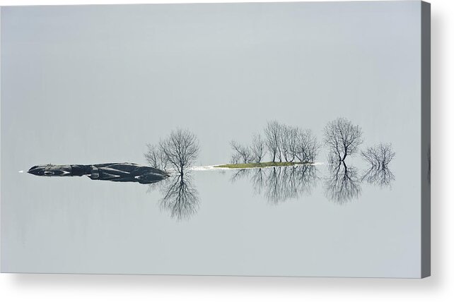 Reservoir Acrylic Print featuring the photograph Thirlmere Reservoir Brim Full by Dave Moorhouse