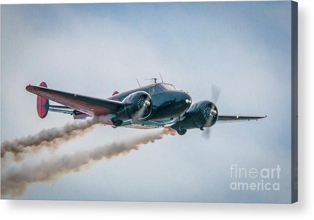 Airplane Acrylic Print featuring the photograph Twin Beech in Level Flight by Tom Claud