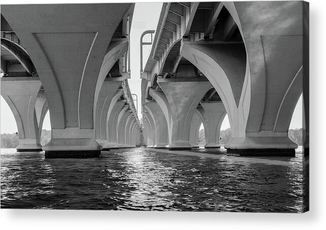 Bridge Acrylic Print featuring the photograph Under the Woodrow Wilson Bridge by Lora J Wilson