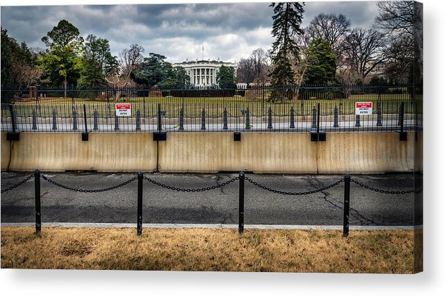 America Acrylic Print featuring the photograph White House Fence by Bill Chizek