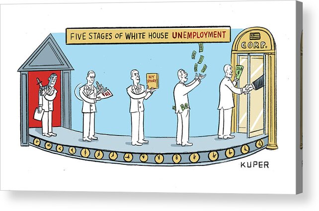 Captionless Acrylic Print featuring the painting White House Unemployment by Peter Kuper