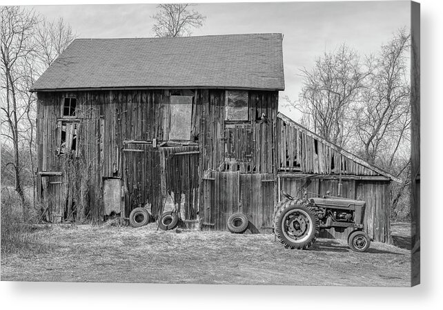 Barn Farm Acrylic Print featuring the photograph Barn on the Canal #2 by David Letts