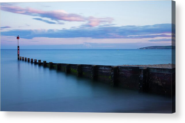 Bournemouth Acrylic Print featuring the photograph Bournemouth beach at Sunset #1 by Ian Middleton