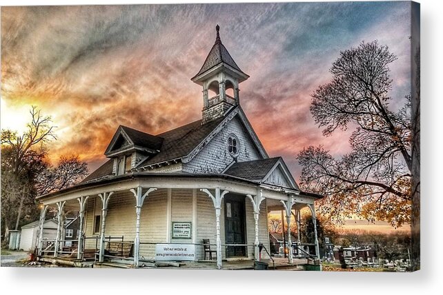 Cemetery Acrylic Print featuring the photograph Cemetery Sunset by Dark Whimsy