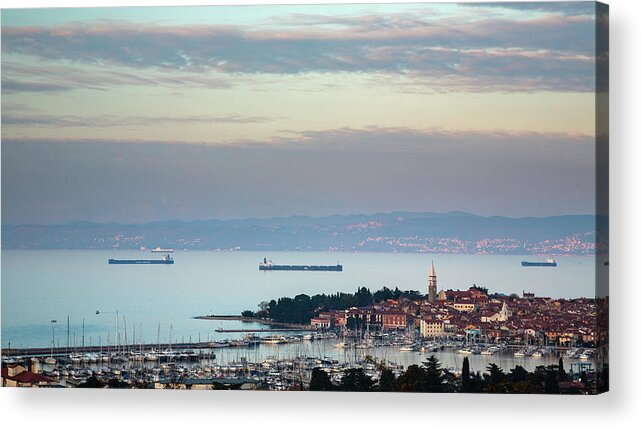Sunset Acrylic Print featuring the photograph Sunset at Izola #2 by Ian Middleton