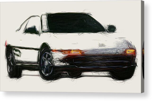 Toyota Acrylic Print featuring the digital art Toyota MR2 Car Drawing #2 by CarsToon Concept