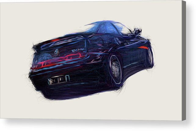 Alfa Acrylic Print featuring the digital art Alfa Romeo GTV Car Drawing #3 by CarsToon Concept