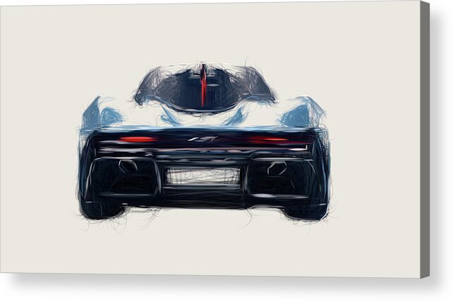 Mclaren Acrylic Print featuring the digital art McLaren Speedtail Car Drawing #3 by CarsToon Concept