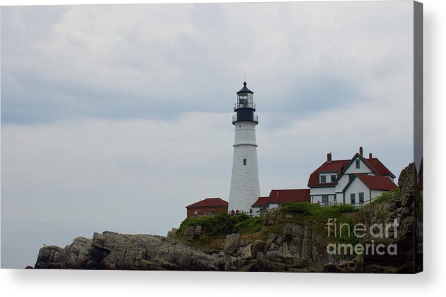  Acrylic Print featuring the pyrography Portland Headlight #5 by Annamaria Frost