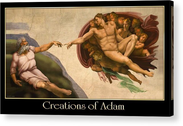 Creation Acrylic Print featuring the digital art Creations of Adam by Scott Ross