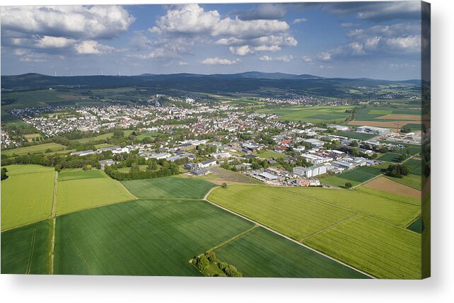 Built Structure Acrylic Print featuring the photograph Aerial view of Bad Camberg, Germany by Ollo