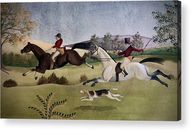 Foxhunt Acrylic Print featuring the painting Away by Lisa Curry Mair