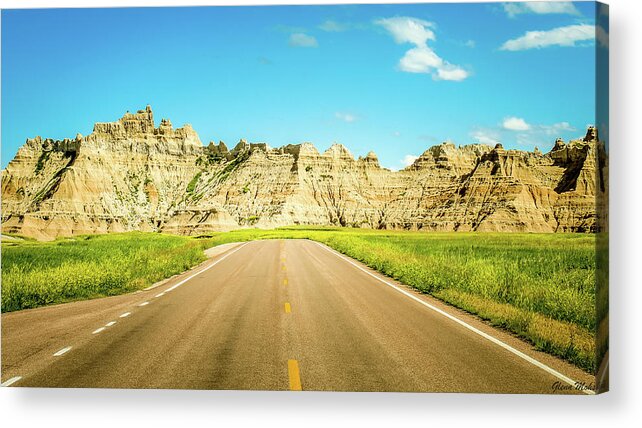 Badlands Acrylic Print featuring the photograph Badlands road by GLENN Mohs