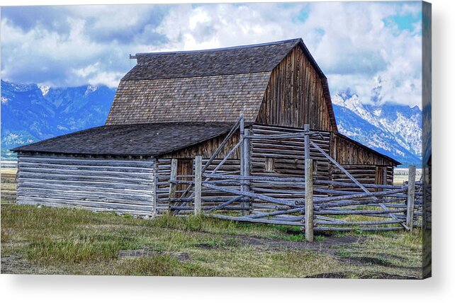 Grand Teton National Park Acrylic Print featuring the photograph Barn on Mormon Row 1223 by Cathy Anderson