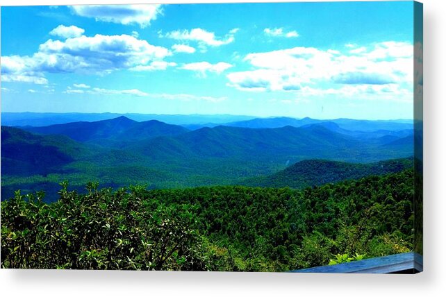 Blue Hue Mountains Acrylic Print featuring the photograph Beautiful Blue Mountain Views by Stacie Siemsen