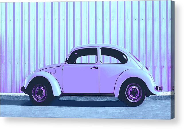 Car Acrylic Print featuring the photograph Beetle Pop Lavender by Laura Fasulo