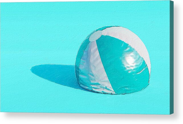Wave Acrylic Print featuring the painting Blue Beach Ball by Tony Rubino
