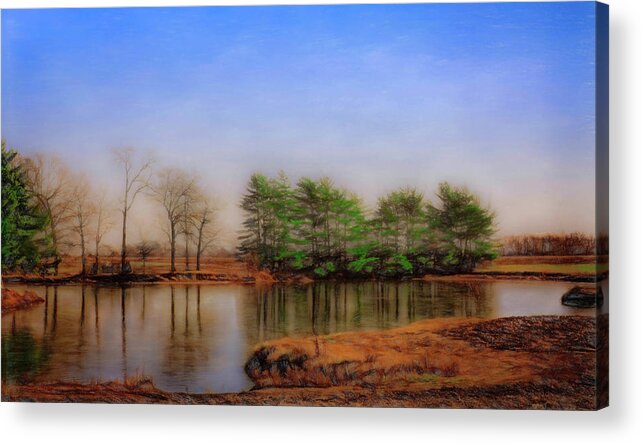 Landscape Acrylic Print featuring the digital art Blue Horizons by Kevin Lane