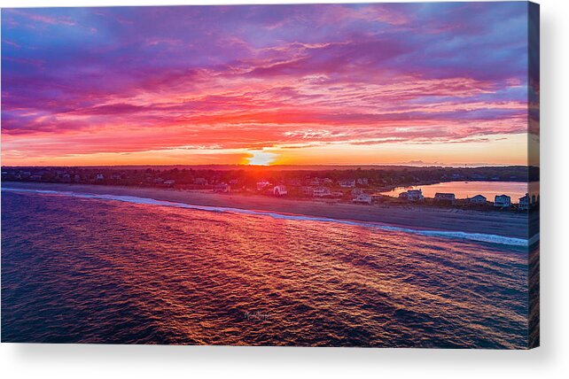 Beach Acrylic Print featuring the photograph Blue Shutter East Beach by Veterans Aerial Media LLC