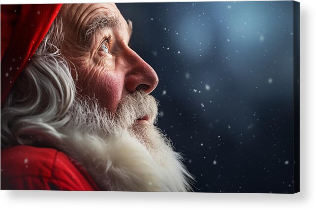 Santa Acrylic Print featuring the digital art Christmas Constellations by Rob Smith's