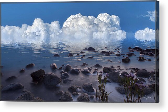 Clouds Acrylic Print featuring the photograph Clouds along the River by Barbara Zahno
