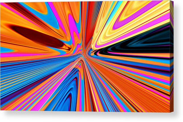 Abstract Acrylic Print featuring the digital art Color Time Warp - Abstract by Ronald Mills
