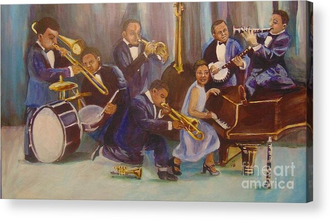 Jazz Acrylic Print featuring the painting Cool Jazz by Saundra Johnson