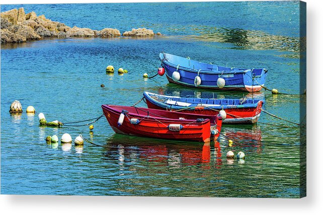 Fishing Boats Acrylic Print featuring the photograph Cudillero Boats by Chris Lord