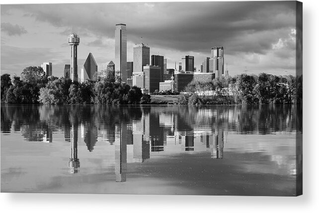 Dallas Acrylic Print featuring the photograph Dallas Texas Cityscape Reflection by Robert Bellomy