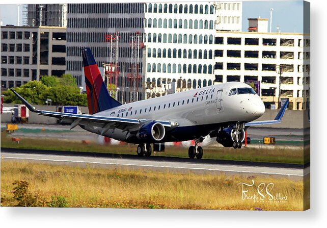 2017 Acrylic Print featuring the photograph Delta Connection Embraer Lands by Frank Sellin