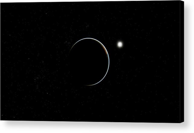 3d Acrylic Print featuring the digital art Earth crescent by Karine GADRE