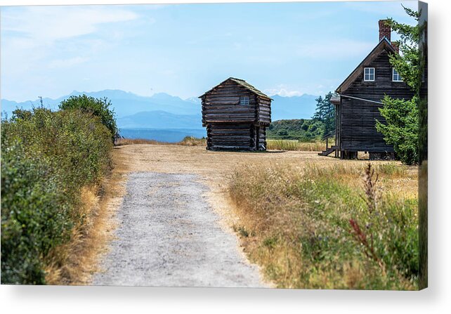 Ebey's Blockhouse And Cabin Acrylic Print featuring the photograph Ebey's Blockhouse and Cabin by Tom Cochran
