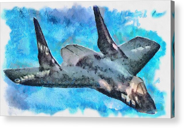Airplane Acrylic Print featuring the mixed media F7U Cutlass by Christopher Reed