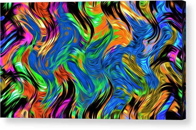 Abstract Acrylic Print featuring the digital art Flames of Passion - Abstract by Ronald Mills