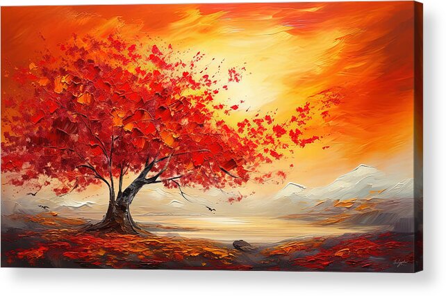 Maple Tree Acrylic Print featuring the painting Foliage Impressionist by Lourry Legarde