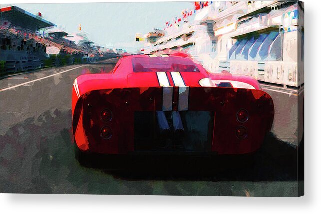 Ford Gt40 Mkiv Acrylic Print featuring the painting Ford GT40 MkIV - 01 by AM FineArtPrints