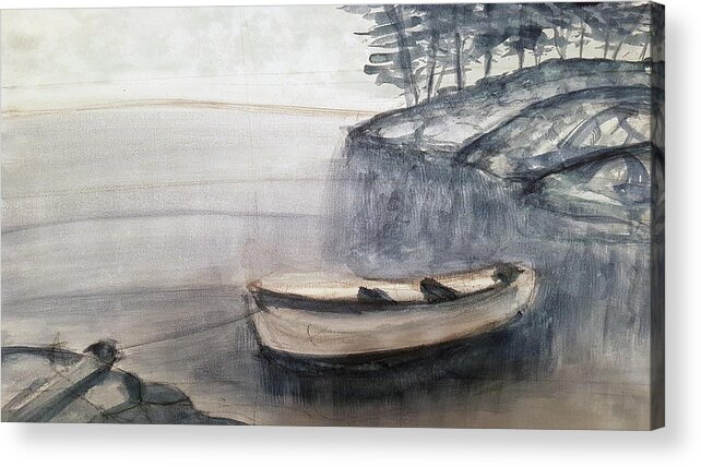Boat Acrylic Print featuring the painting Forgotten by Rose Lewis