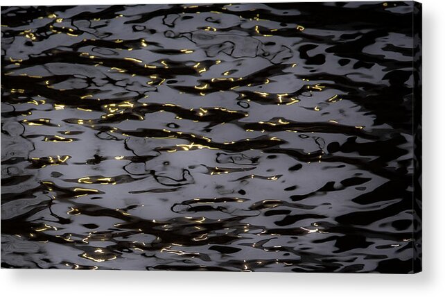 Abstract Acrylic Print featuring the photograph Gold Sprinkles One by Linda Bonaccorsi