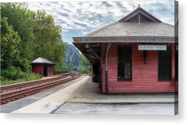 Harpers Ferry Acrylic Print featuring the photograph Harpers Ferry Train Station by Susan Rissi Tregoning